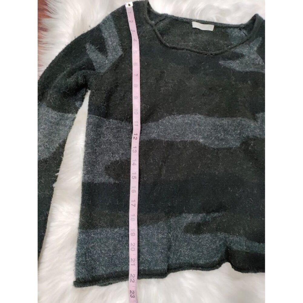 Townsen Camouflage Long Sleeve Scoop Neck Mohair Blend Sweater Green Women's S - Picture 5 of 7